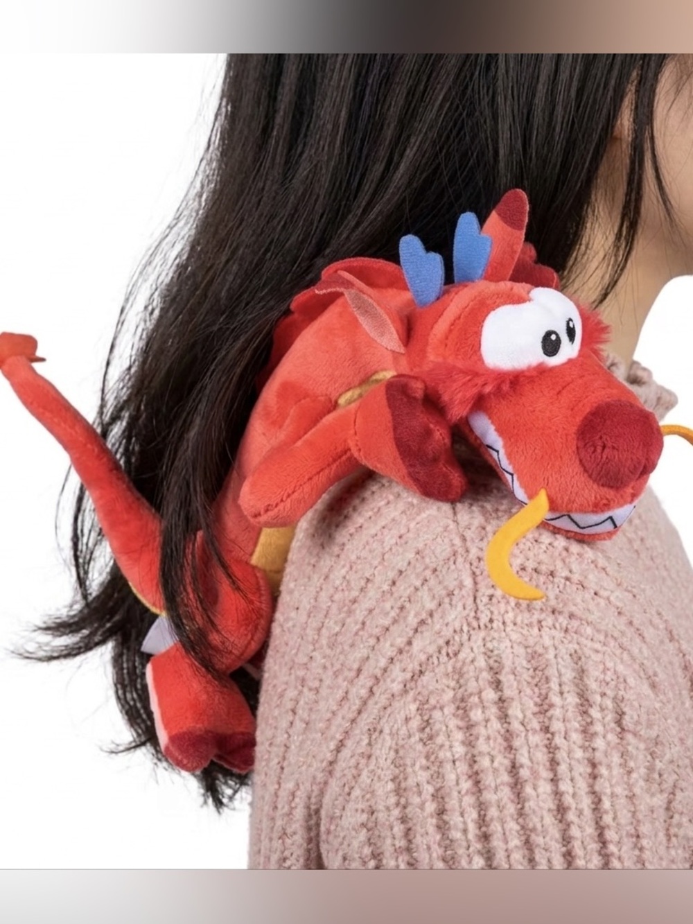 New Disney Parks Mulan Mushu Dragon Doll Shoulder Magnetic Pal Plush Toy
